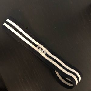 black and white striped headband. PINK